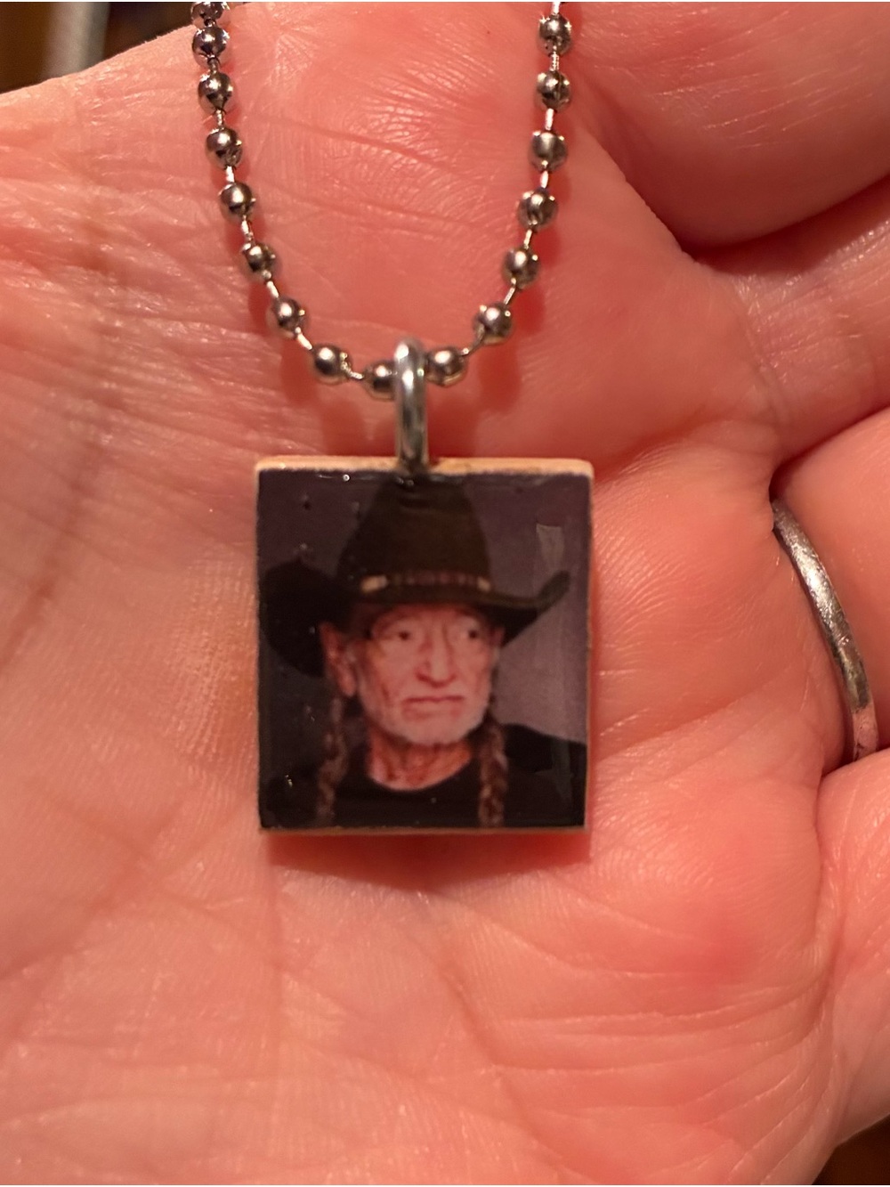 Willie Nelson Scrabble Necklace